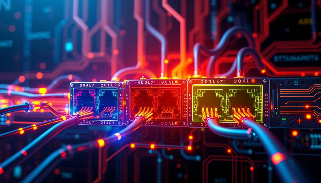 Common port numbers in cybersecurity network illustration