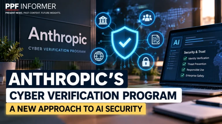 Anthropic Cyber Verification Program and Claude AI security verification illustration showing protected access and cybersecurity safeguards