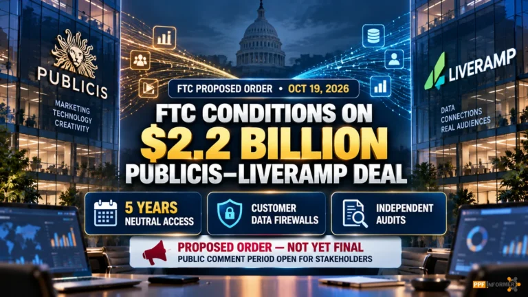 FTC Publicis LiveRamp deal 2026 proposed $2.2 billion acquisition safeguards with fair digital advertising access and data firewalls